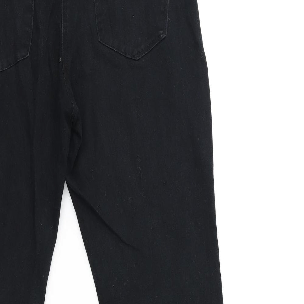M&Co Womens Black  Denim Straight Jeans Size 12 L27 in