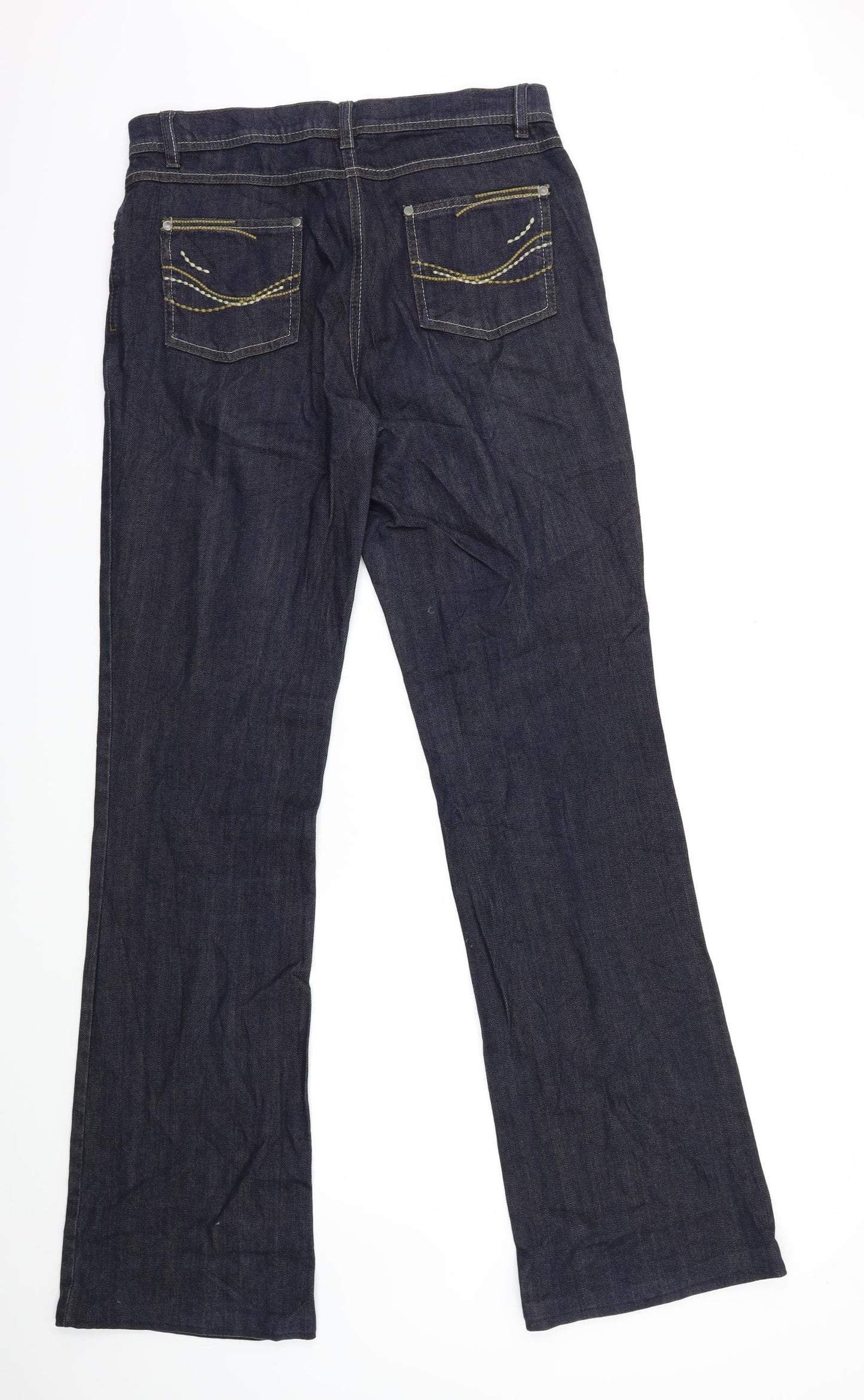 BiBA Womens Blue  Denim Flared Jeans Size 12 L32 in