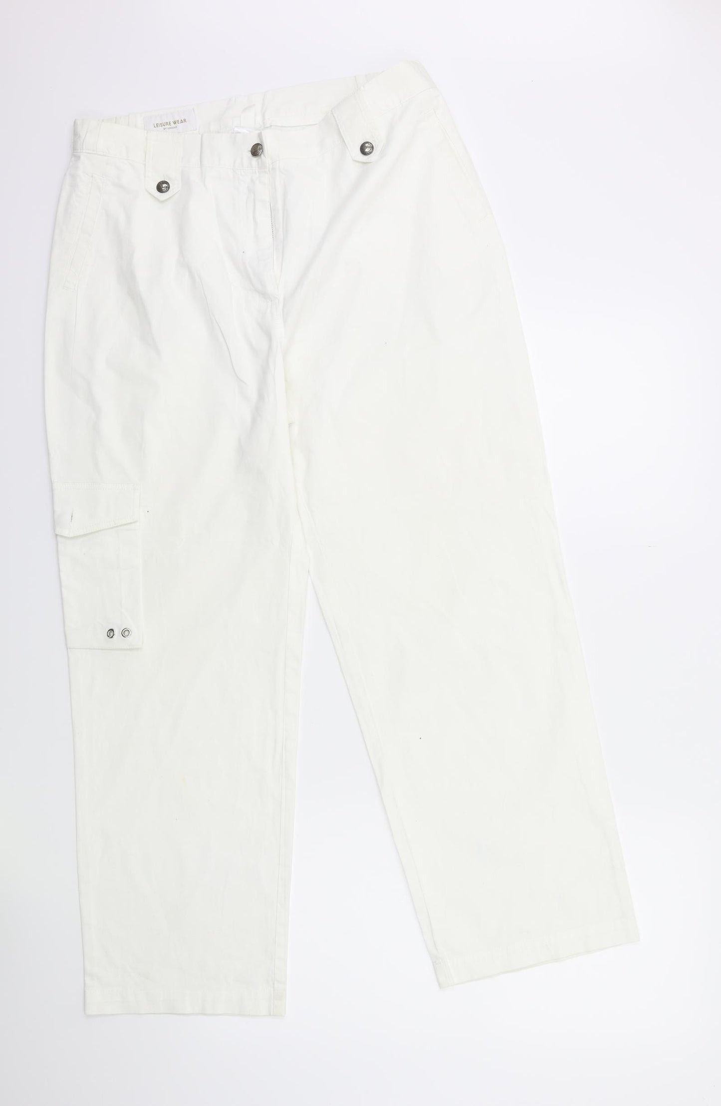 gooske Womens White   Trousers  Size 18 L29 in