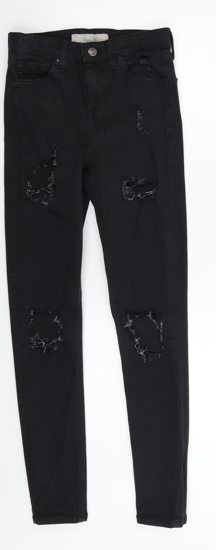 Topshop Womens Black Denim Skinny Jeans Size 26 in L28 in