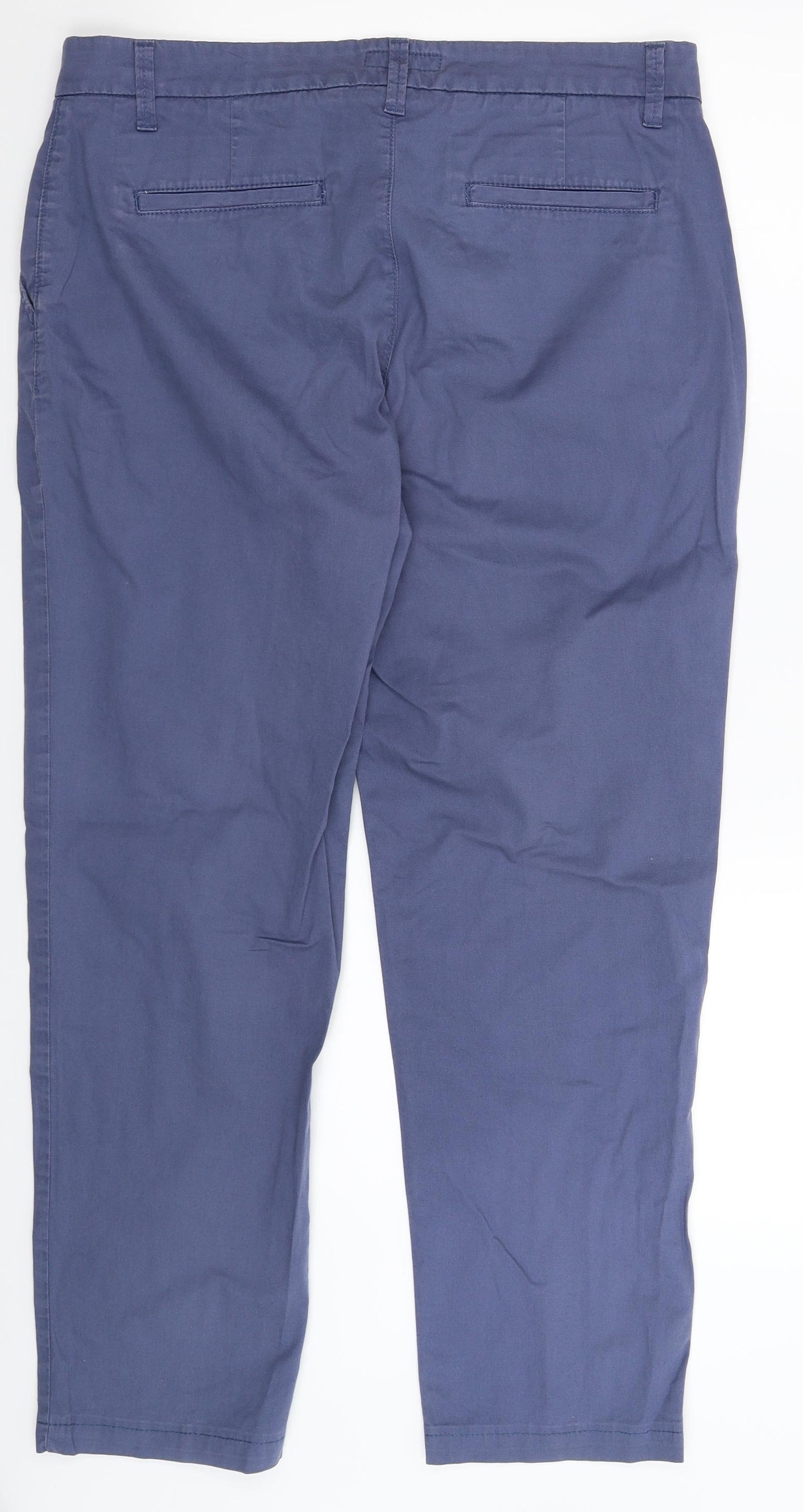 Per Una Womens Blue   Chino Trousers Size 14 L28 in