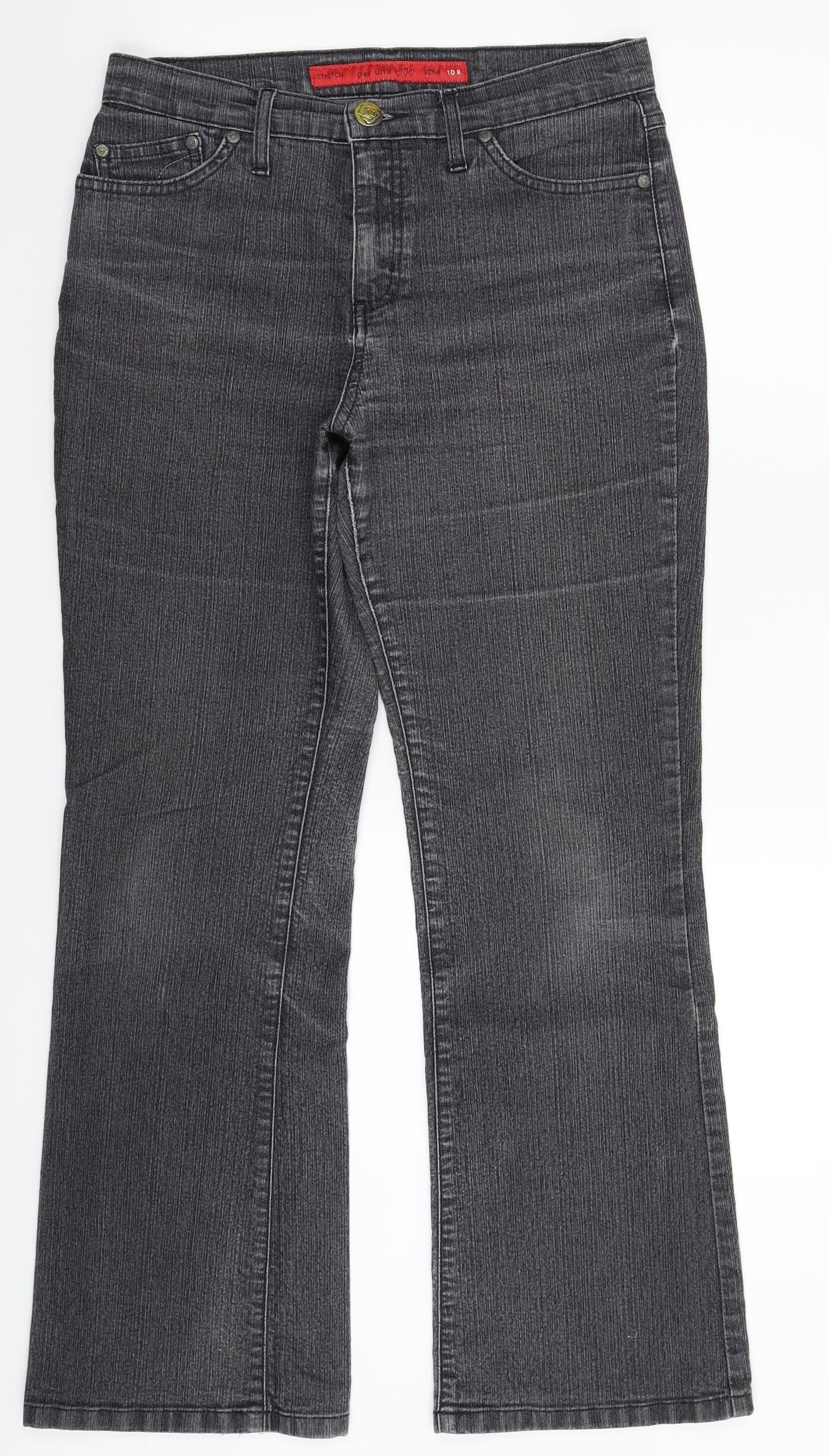 Per Una Womens Grey  Denim Bootcut Jeans Size 10 L30 in