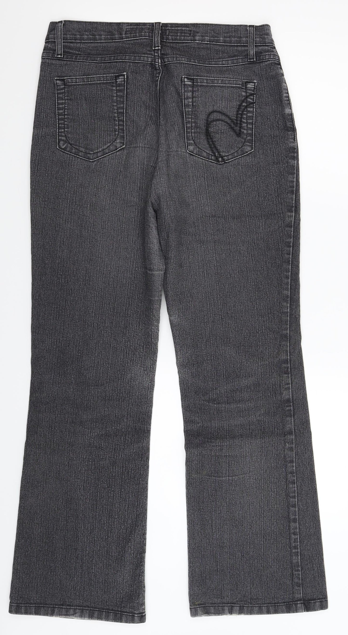 Per Una Womens Grey  Denim Bootcut Jeans Size 10 L30 in
