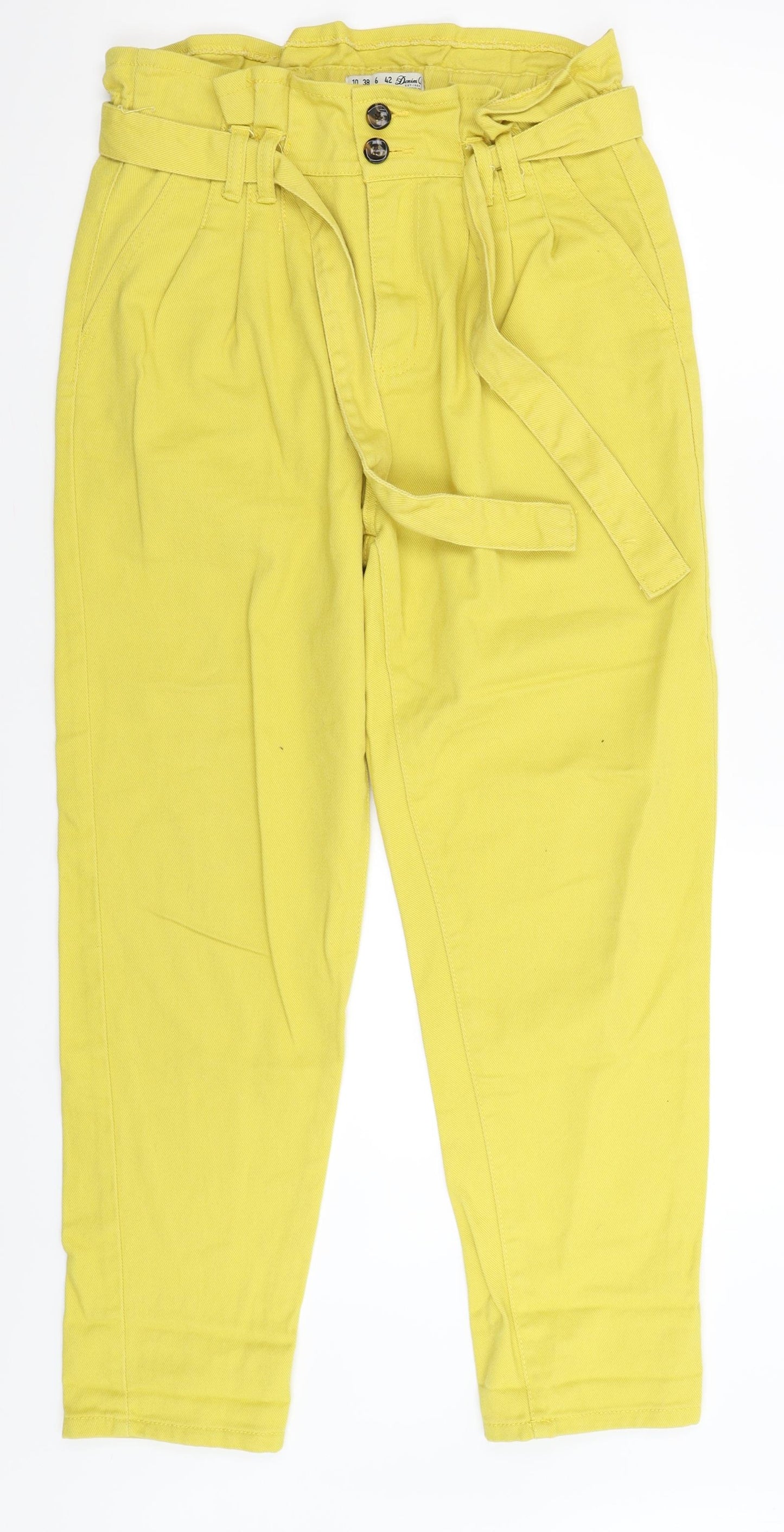 Denim Co Womens Yellow  Denim Straight Jeans Size 10 L27 in