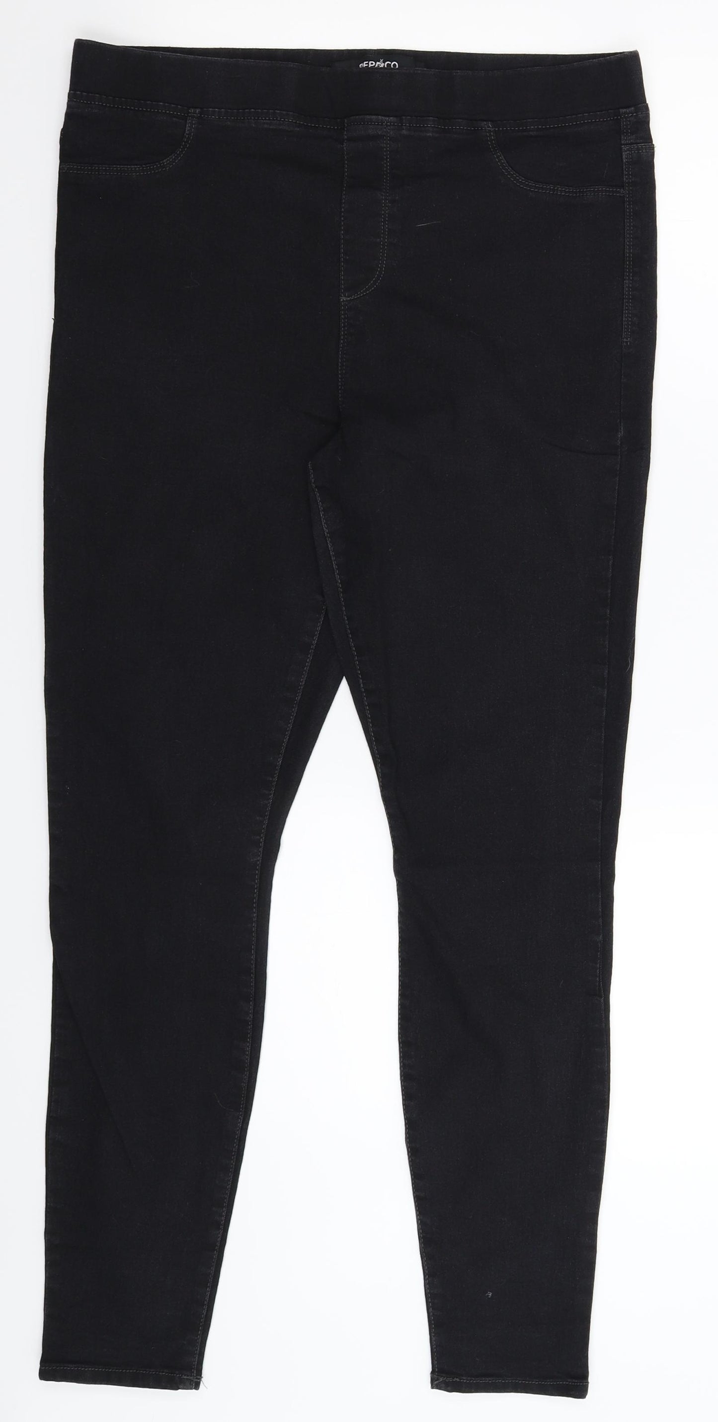 Pep&Co Womens Black  Denim Jegging Jeans Size 14 L28 in
