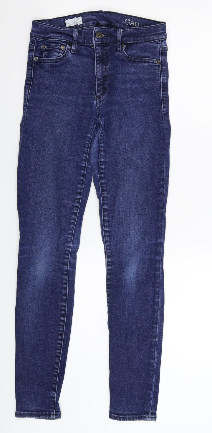 Gap Womens Blue Denim Skinny Jeans Size 24 in L28 in