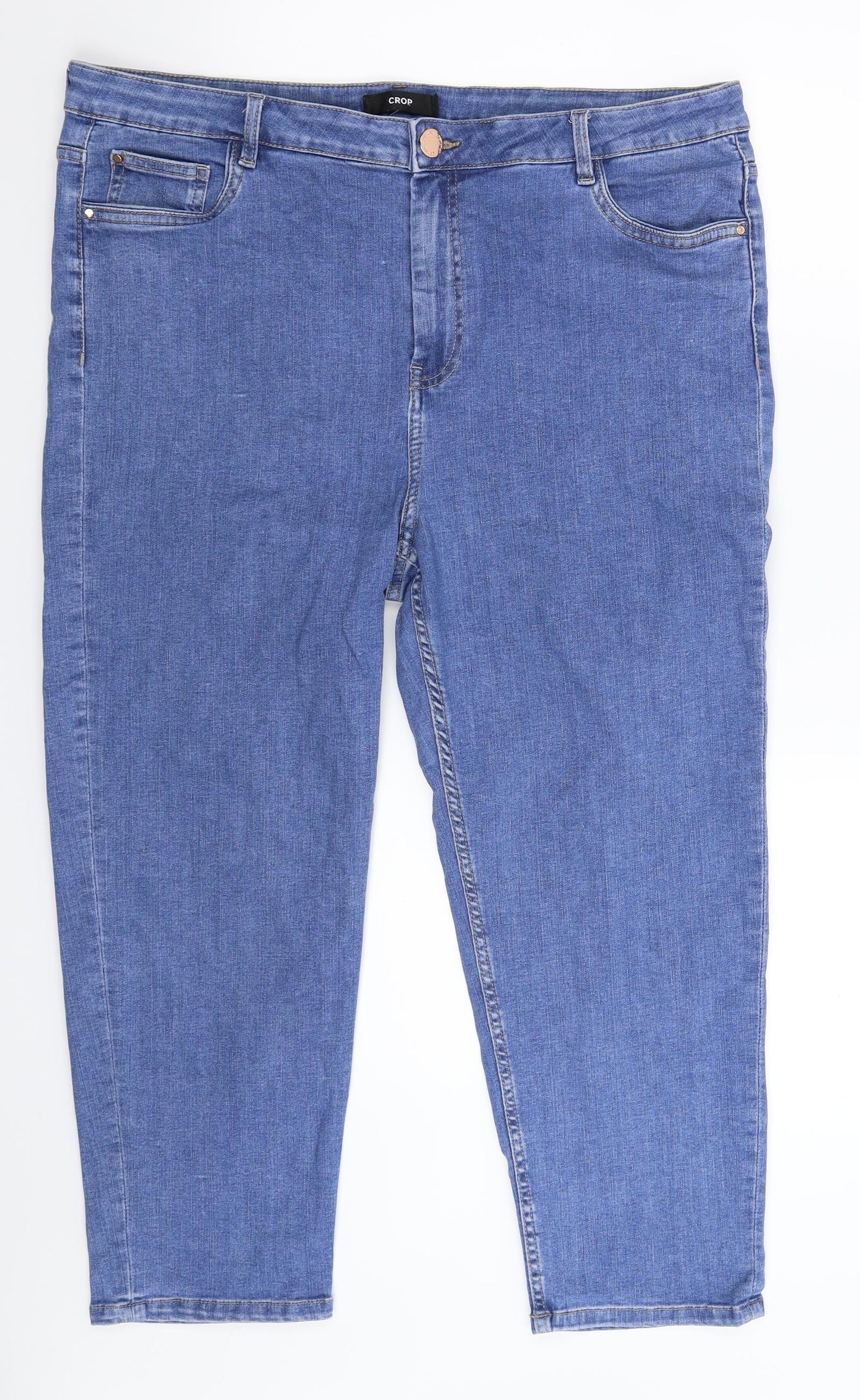 Marks and Spencer Womens Blue  Denim Cropped Jeans Size 18 L24 in