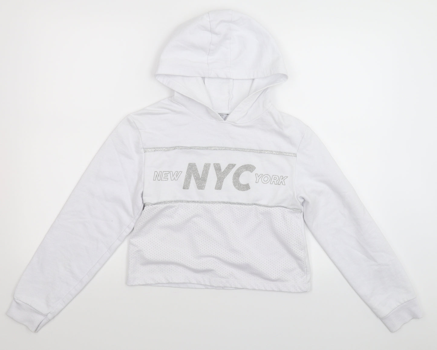 Primark Girls White   Pullover Hoodie Size 10-11 Years