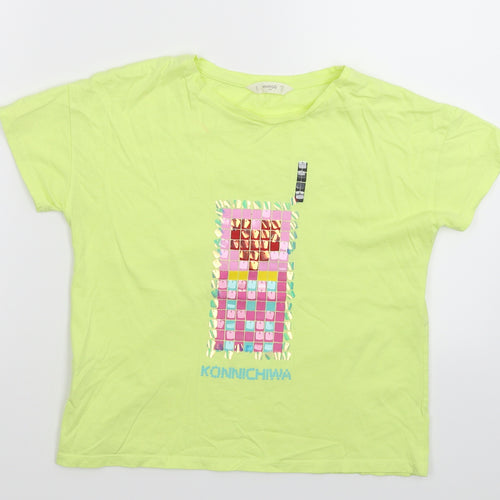 Mango Girls Green   Basic T-Shirt Size 9-10 Years
