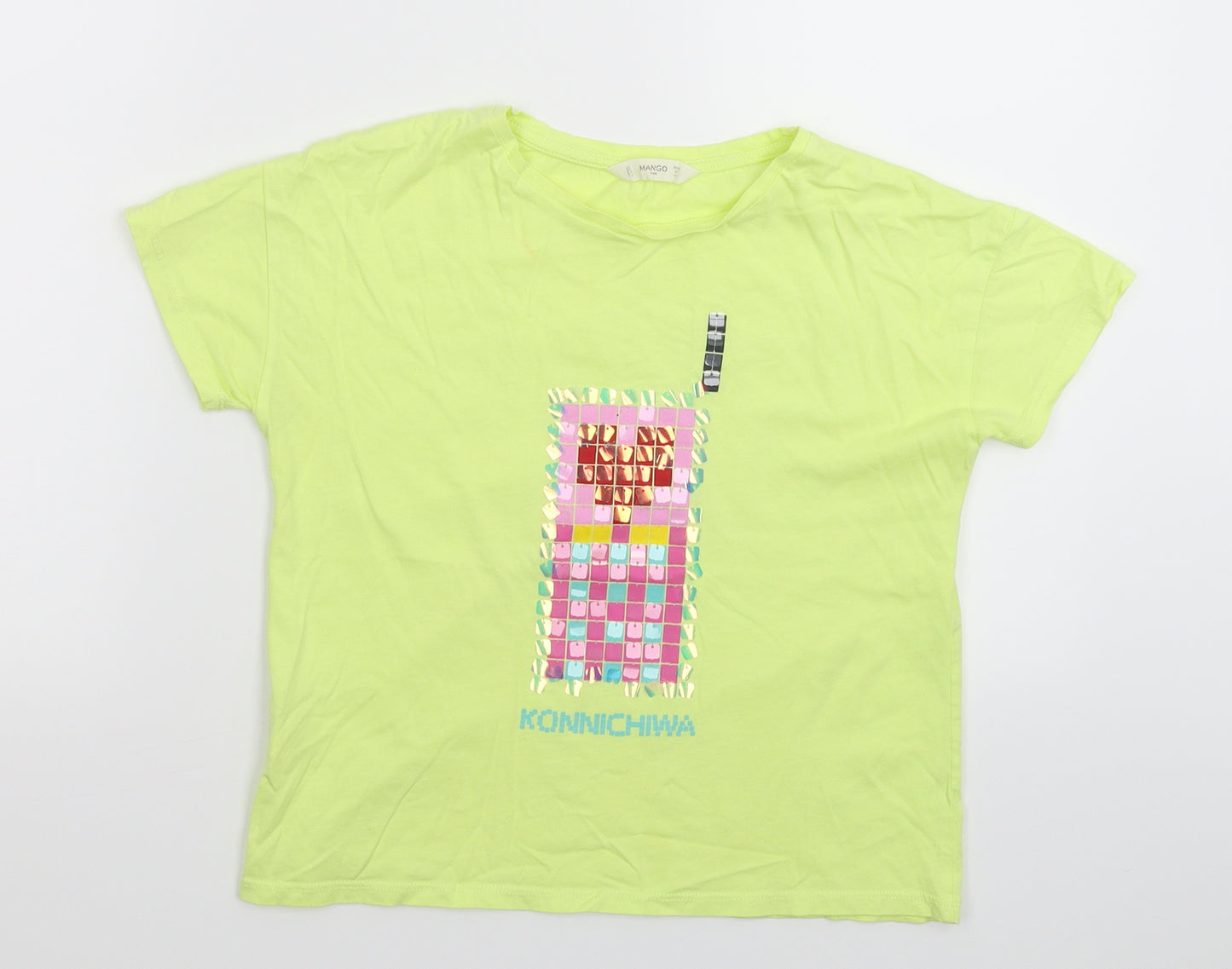 Mango Girls Green   Basic T-Shirt Size 9-10 Years