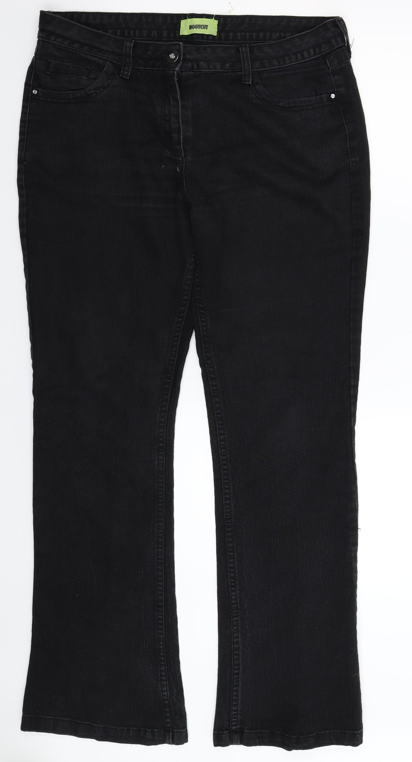 George Womens Black  Denim Bootcut Jeans Size 16 L33 in