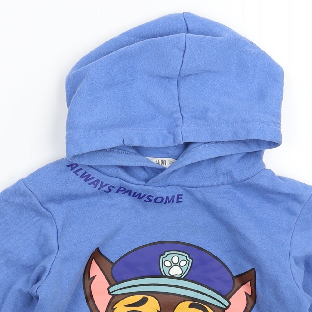 H&M Boys Blue   Pullover Hoodie Size 5-6 Years