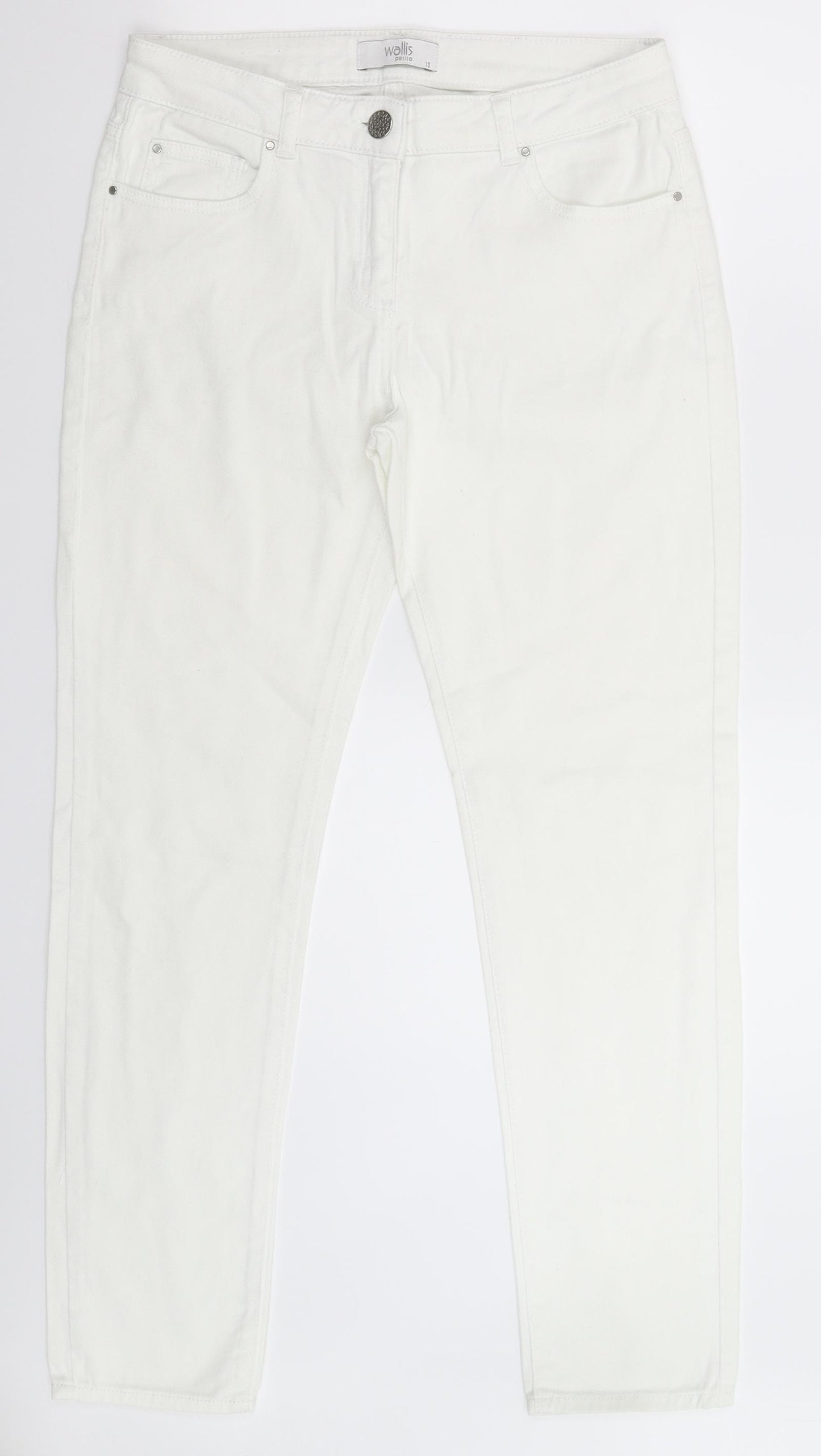 Wallis Womens White  Denim Skinny Jeans Size 10 L29 in