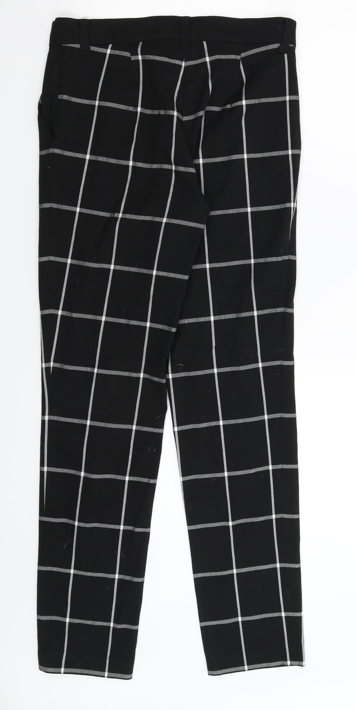 bonprix Womens Black Check  Capri Trousers Size 30 in L30 in