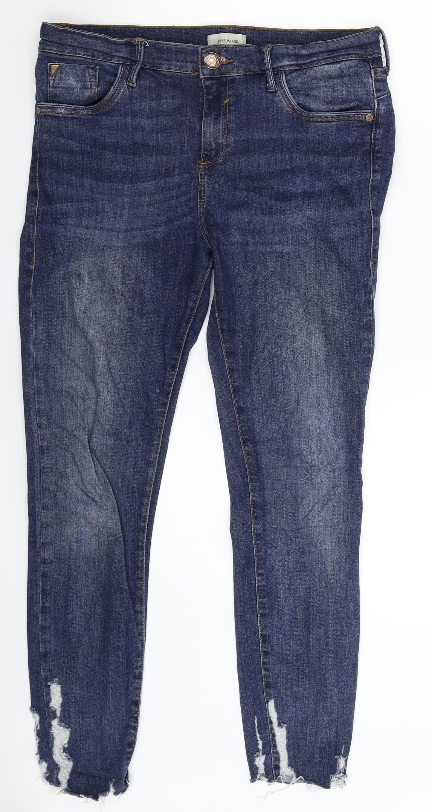 River Island Womens Blue  Denim Skinny Jeans Size 12 L27 in
