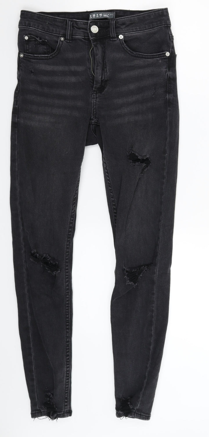 Denim Co Womens Black Denim Jegging Jeans Size 8 L27 in