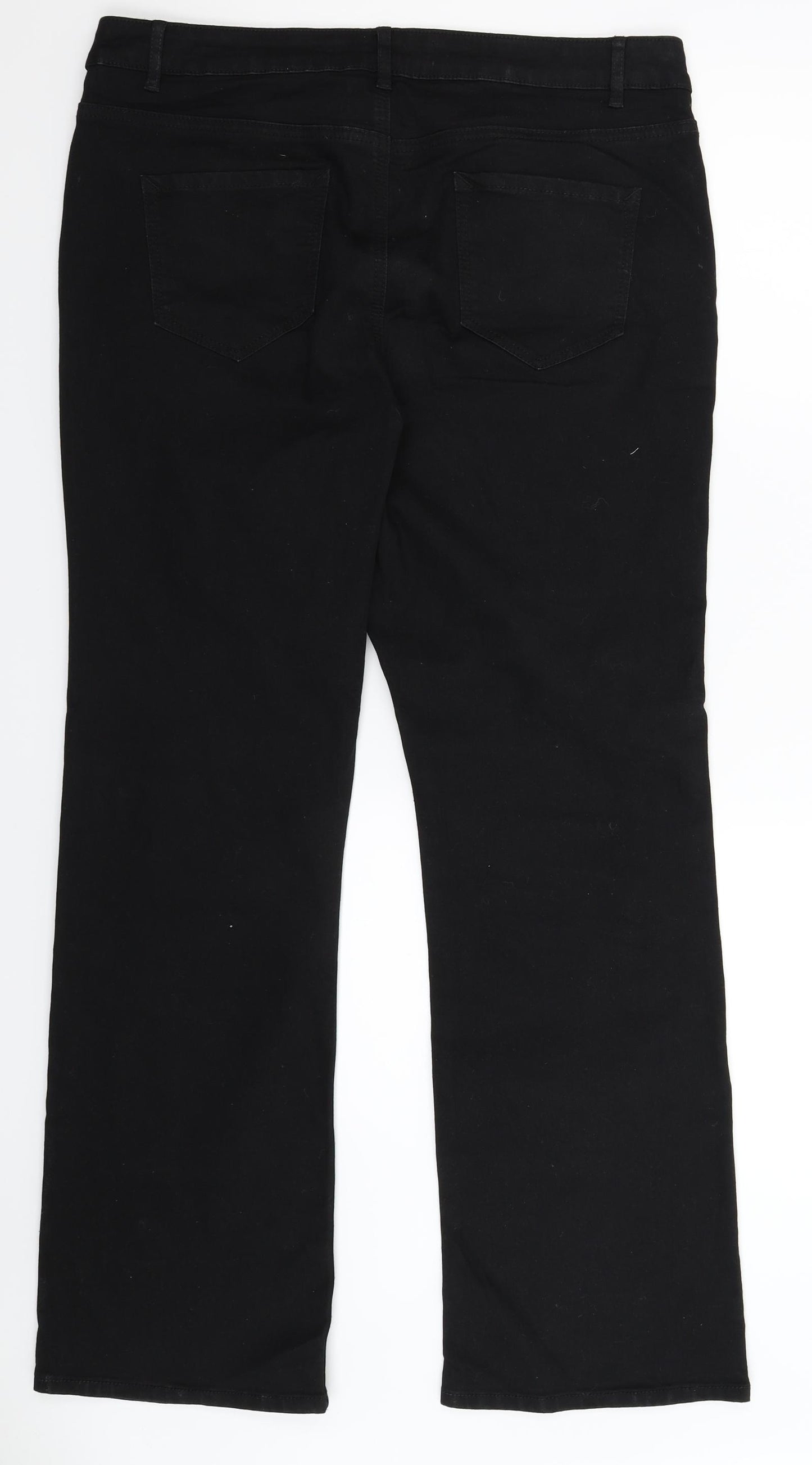George Womens Black  Denim Bootcut Jeans Size 16 L29 in