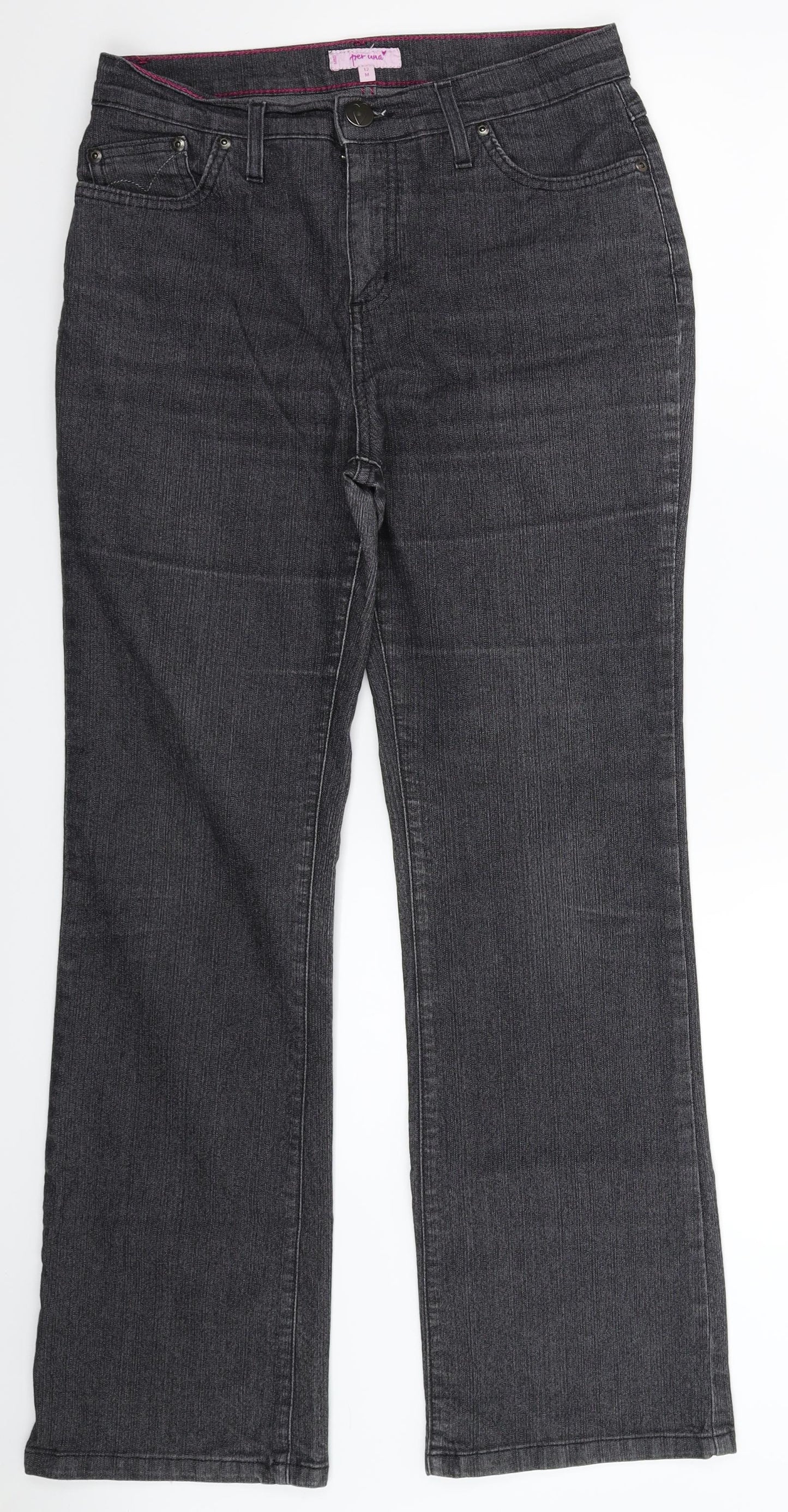 Per Una Womens Grey  Denim Bootcut Jeans Size 12 L29 in