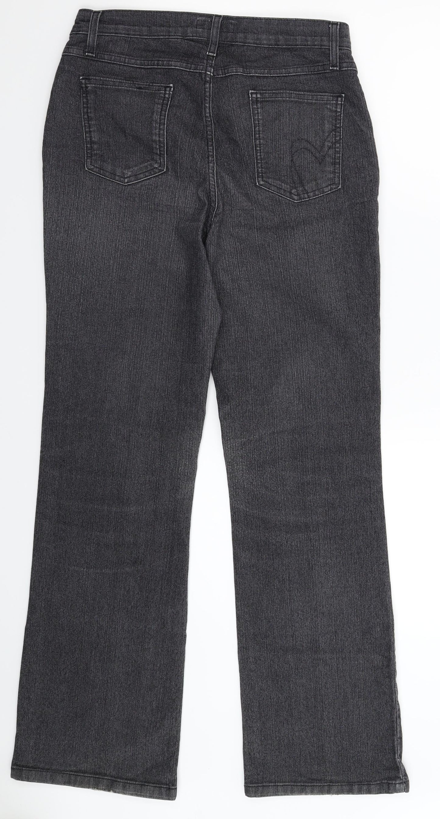 Per Una Womens Grey  Denim Bootcut Jeans Size 12 L29 in