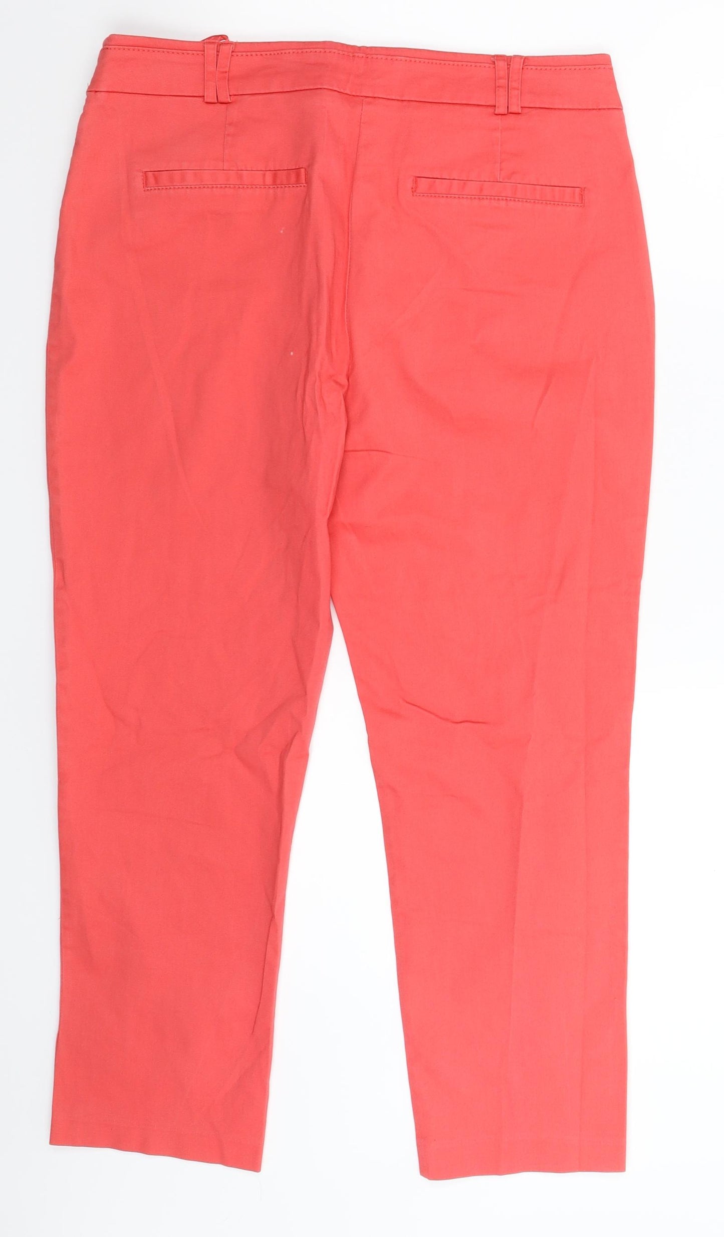M&Co Womens Pink   Cropped Trousers Size 12 L23 in