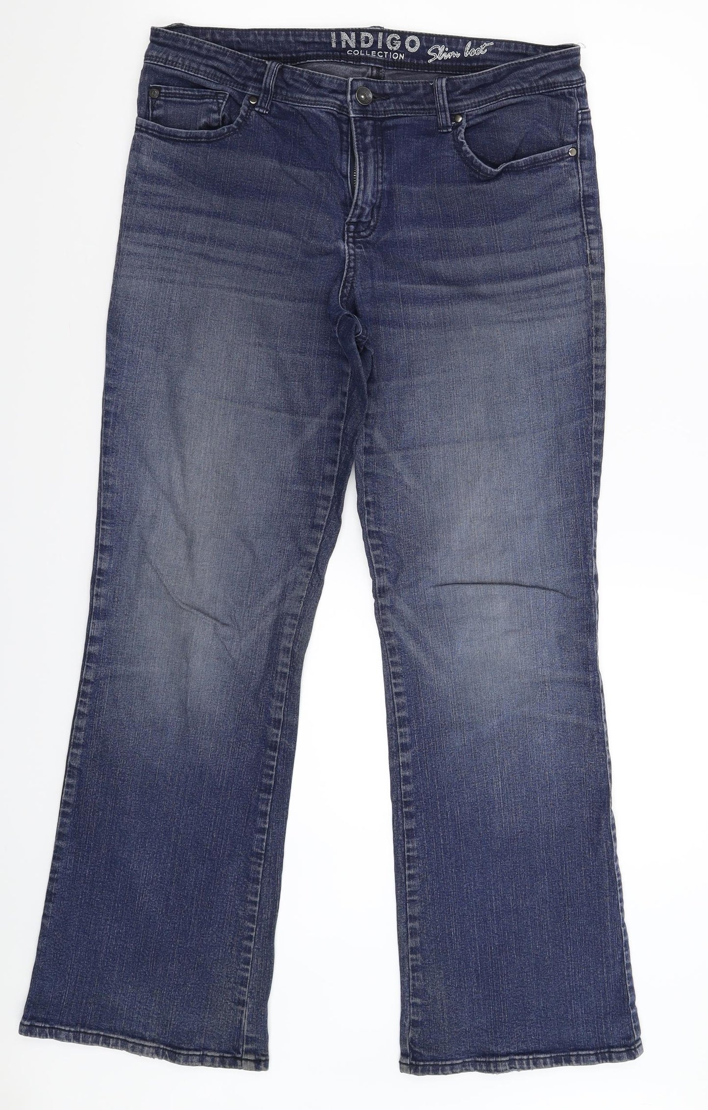 Marks and Spencer Womens Blue  Denim Bootcut Jeans Size 12 L29 in