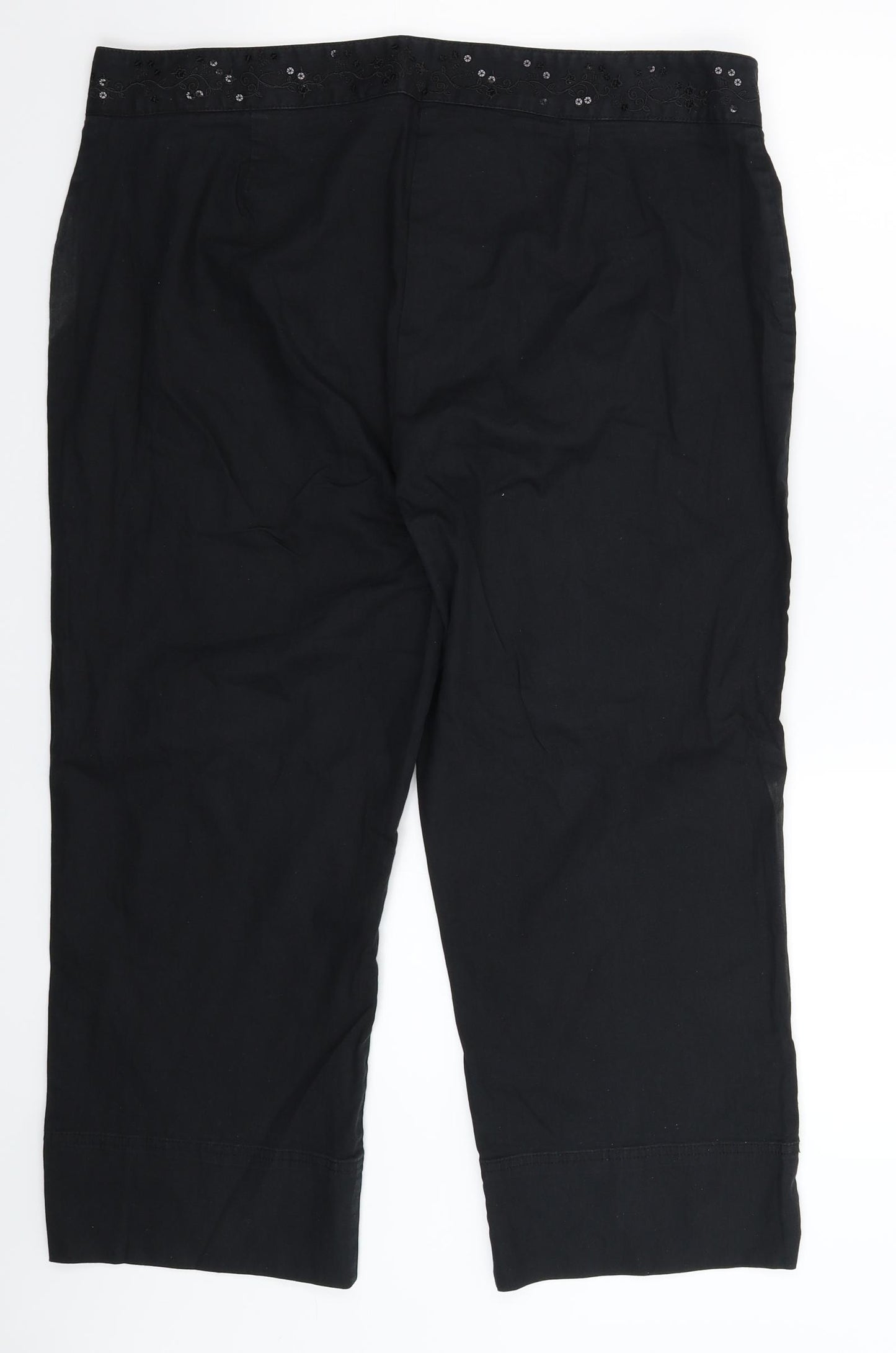 Marks and Spencer Womens Black   Cropped Trousers Size 20 L24 in