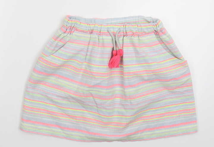 Nutmeg Girls Multicoloured Striped A-Line Skirt Size 9-10 Years