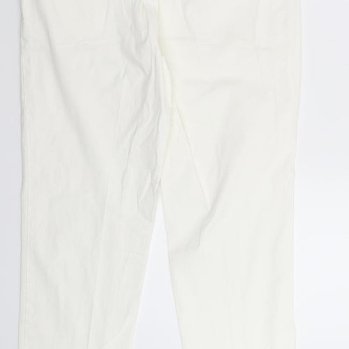 Marks and Spencer Womens White   Chino Trousers Size 10 L29 in