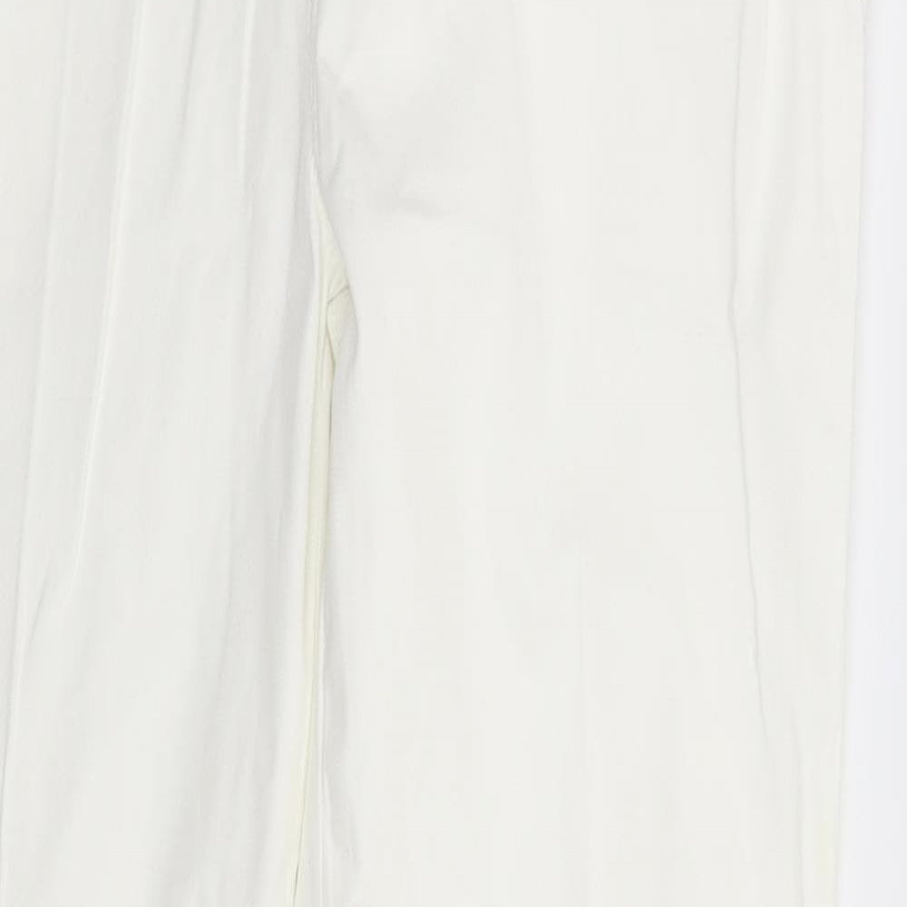 Marks and Spencer Womens White   Chino Trousers Size 10 L29 in