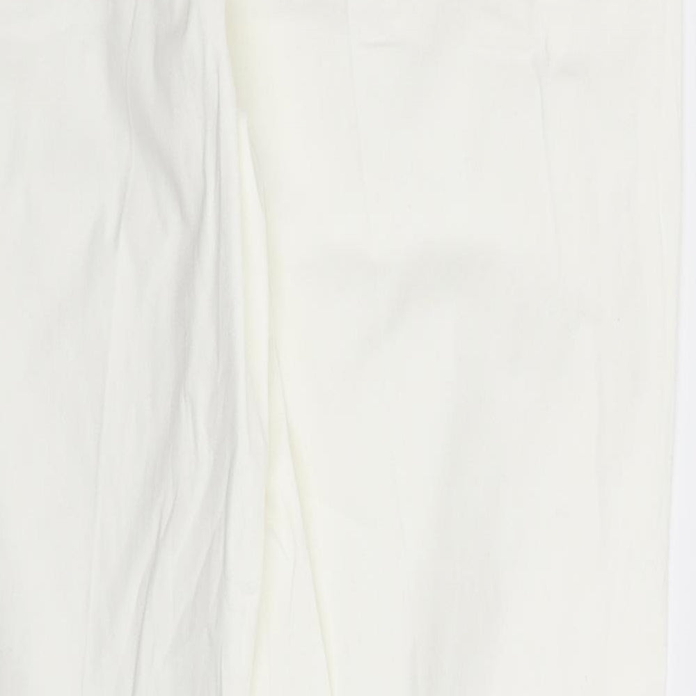 Marks and Spencer Womens White   Chino Trousers Size 10 L29 in