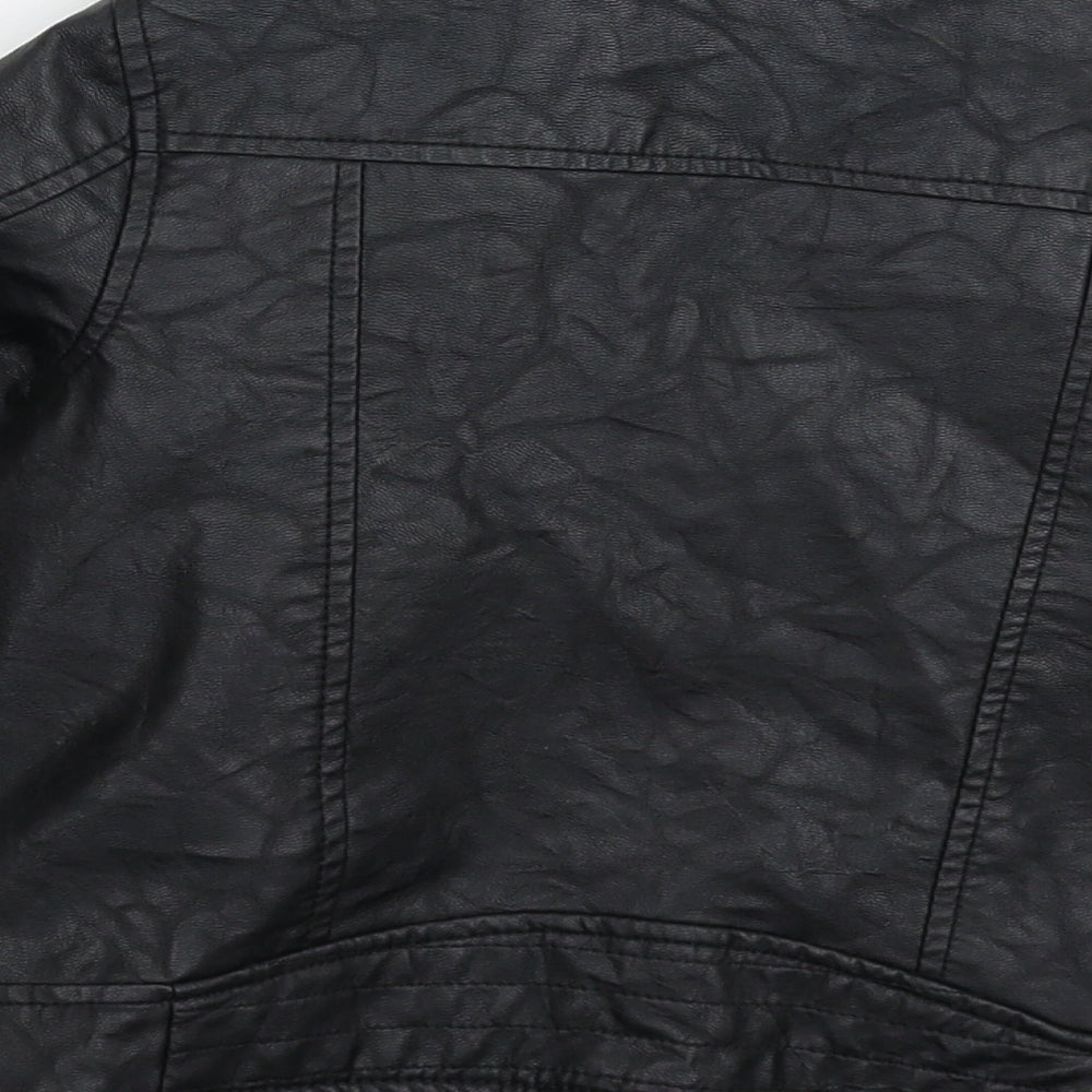 H&M Girls Black   Jacket  Size 5-6 Years  - Faux Leather
