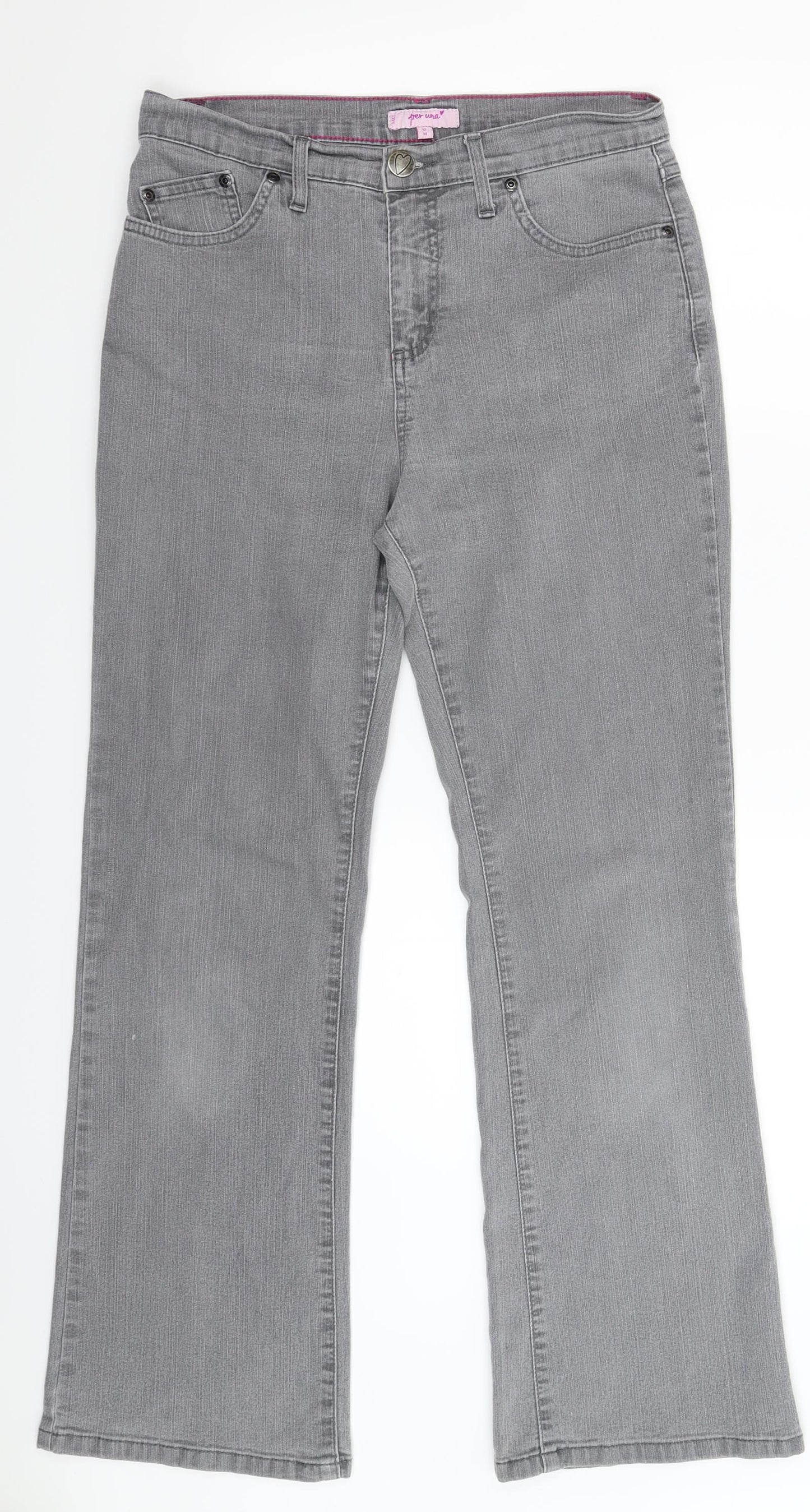 Per Una Womens Grey  Denim Bootcut Jeans Size 10 L29 in