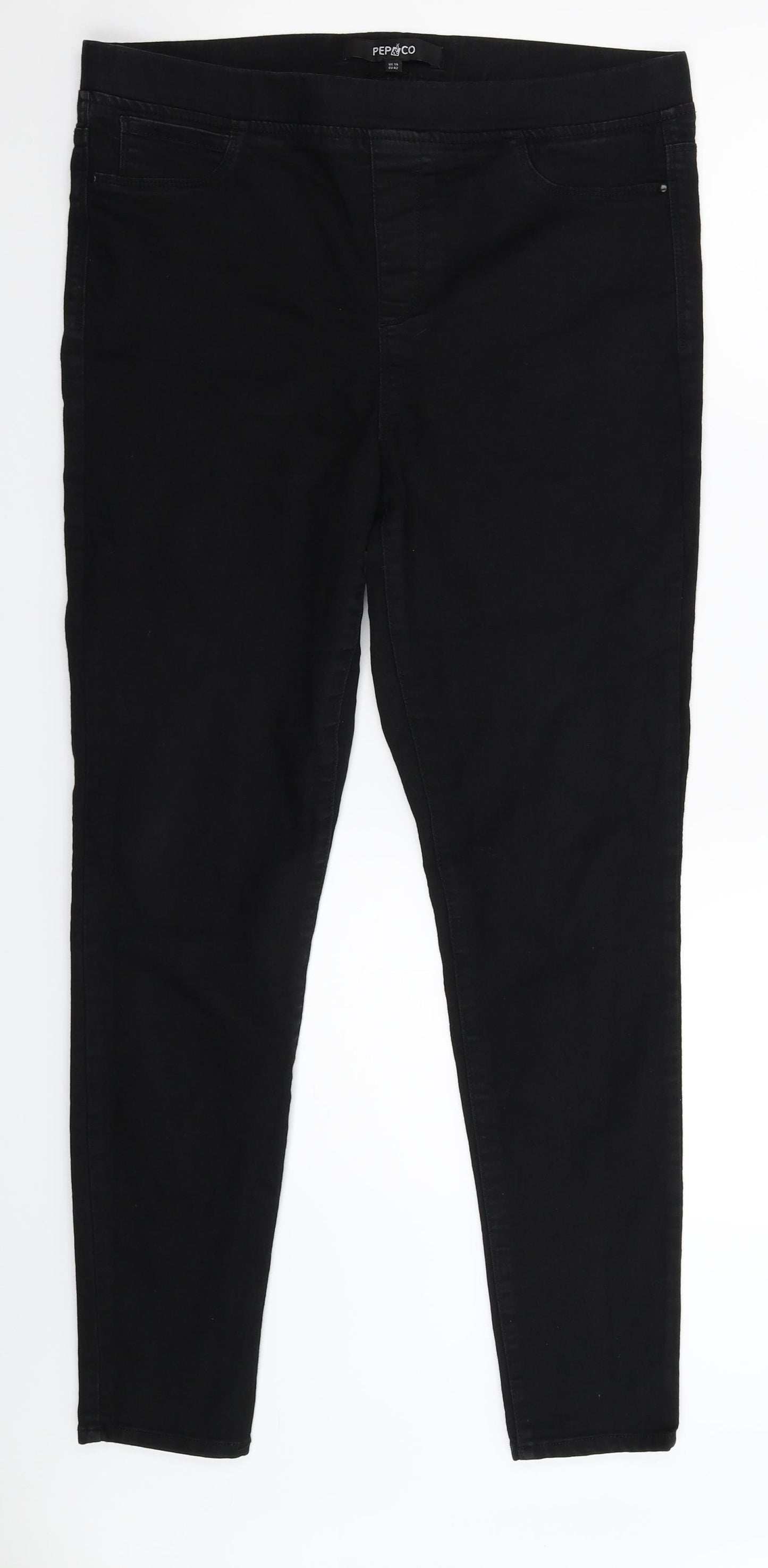 Pep&Co Womens Black  Denim Jegging Jeans Size 14 L29 in