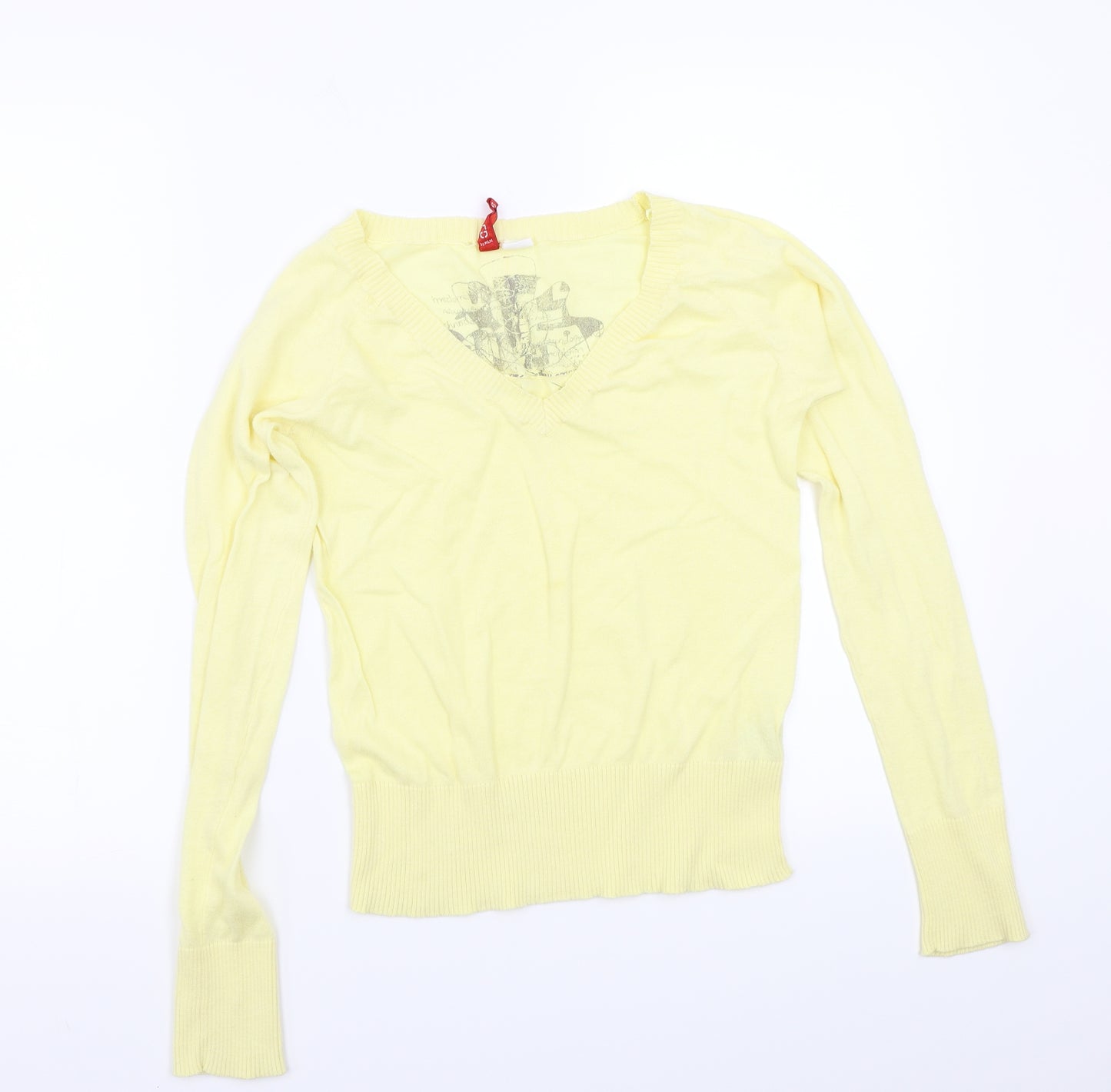 H&M< Womens Yellow   Pullover Jumper Size 36