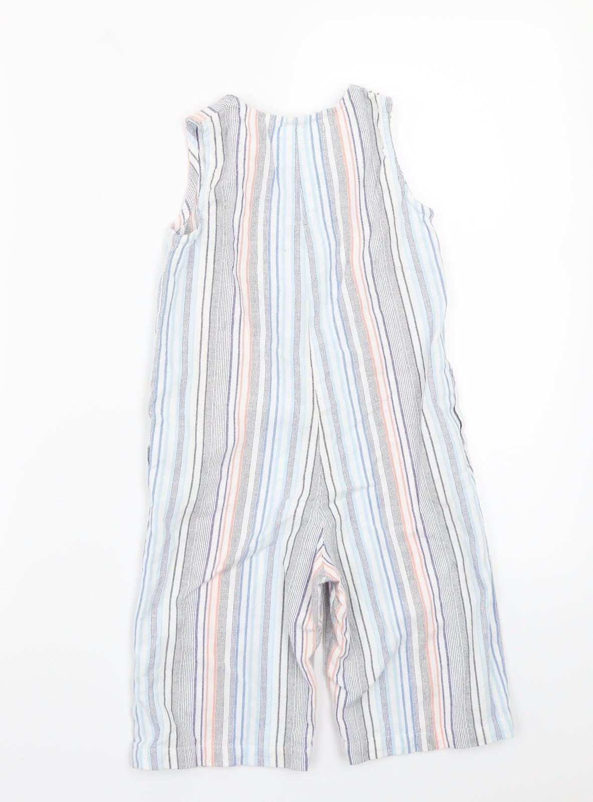 little alice Girls White Striped  Playsuit One-Piece Size 5 Years
