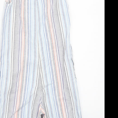 little alice Girls White Striped  Playsuit One-Piece Size 5 Years