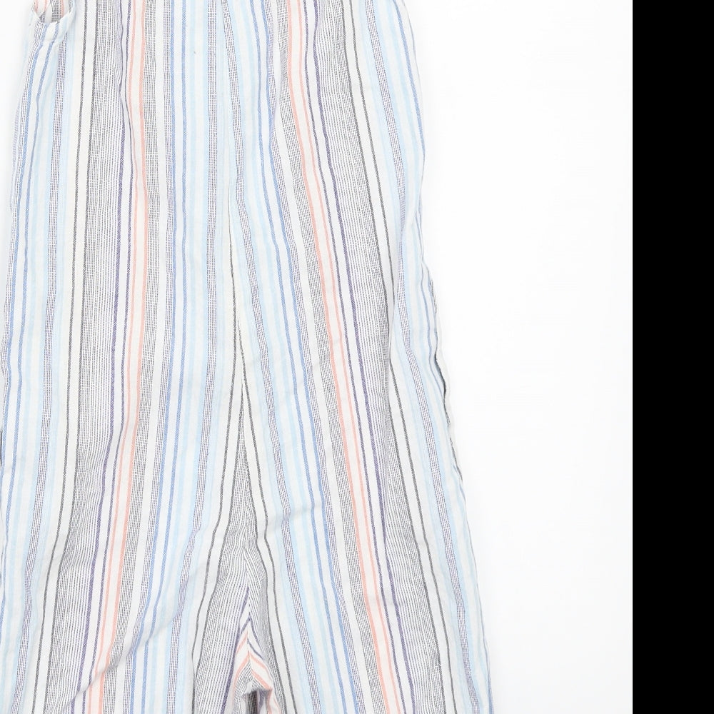 little alice Girls White Striped  Playsuit One-Piece Size 5 Years