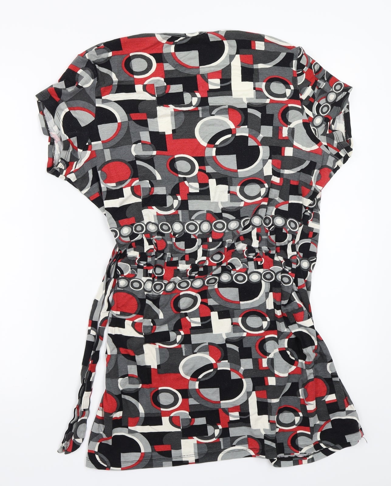 Marks and Spencer Womens Black Geometric  A-Line  Size 16