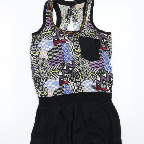 River Island Womens Black Geometric  A-Line  Size 8