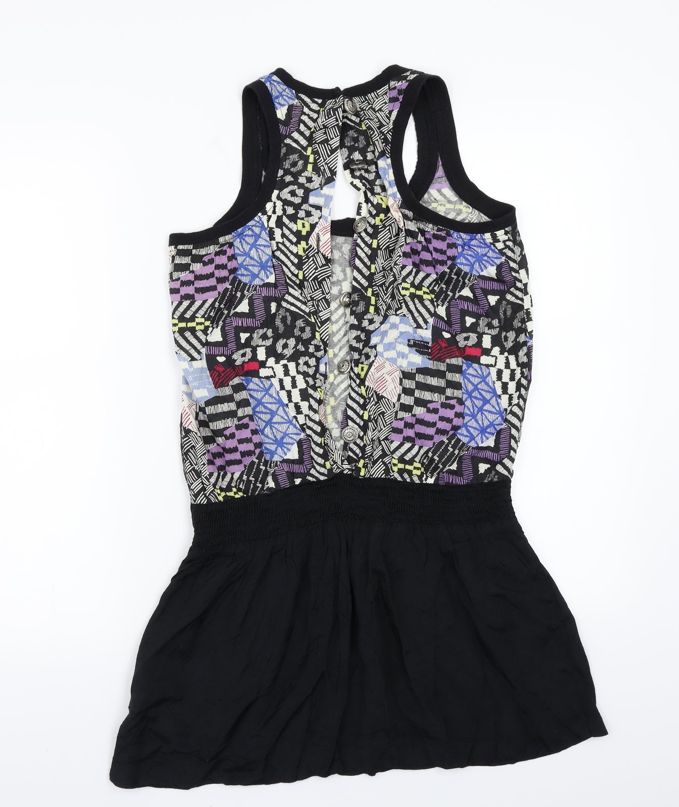 River Island Womens Black Geometric  A-Line  Size 8