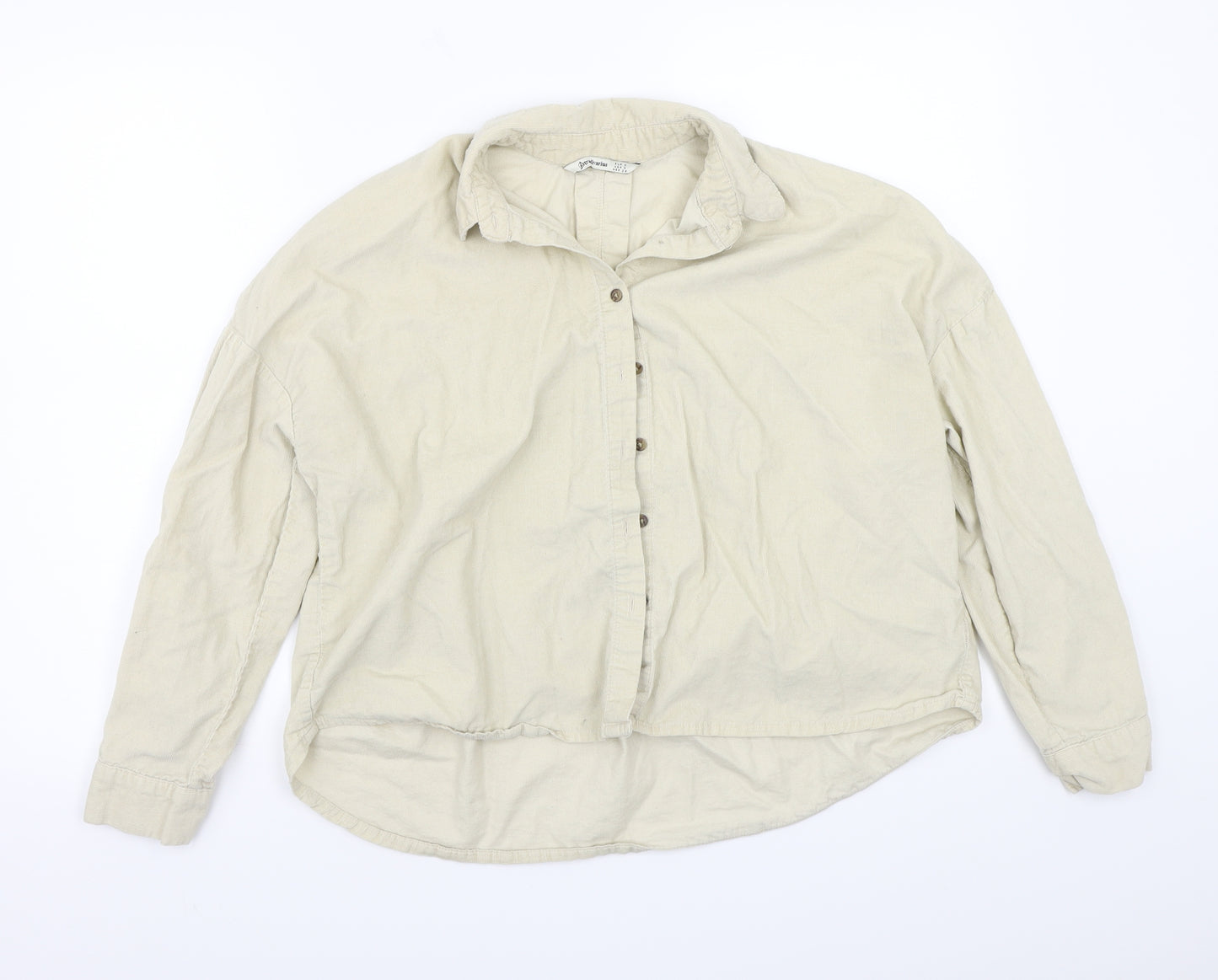 Stradavarius Womens Beige   Basic Button-Up Size S