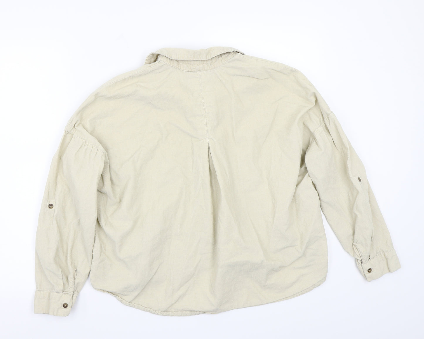 Stradavarius Womens Beige   Basic Button-Up Size S