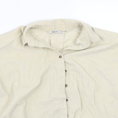 Stradavarius Womens Beige   Basic Button-Up Size S