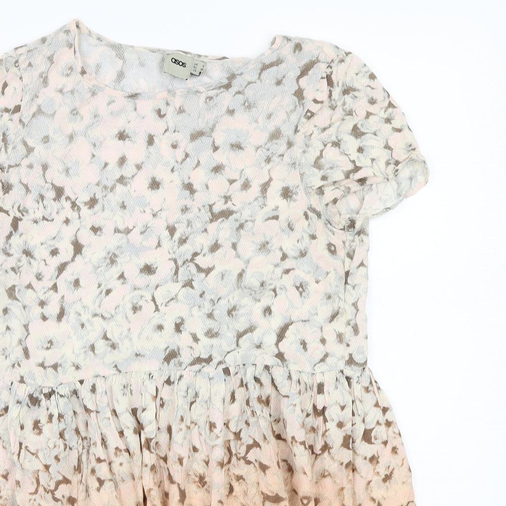 ASOS Womens Orange Floral  A-Line  Size 8