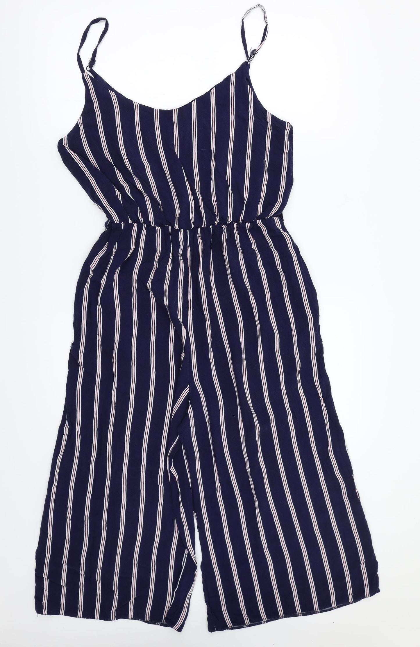 Primark Womens Blue Striped  Jumpsuit One-Piece Size 14