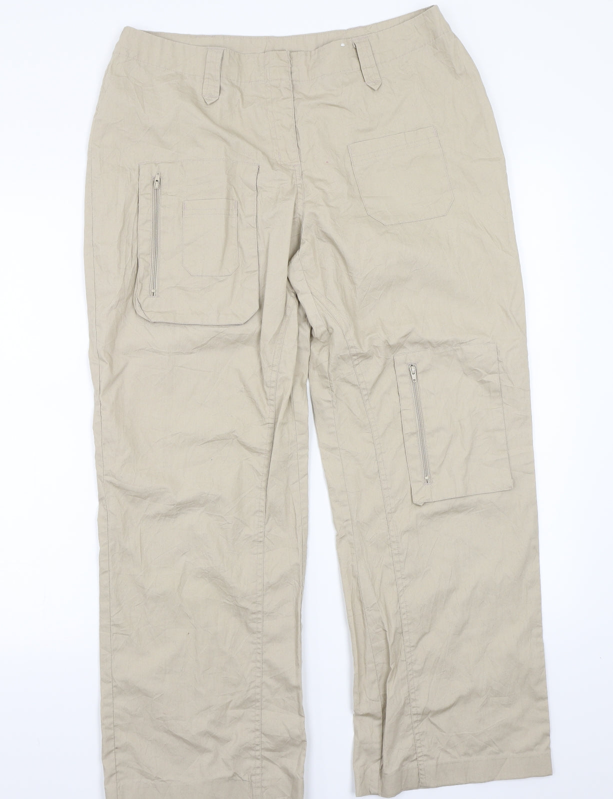 Joie de Vivre Womens Beige   Trousers  Size 14 L25 in