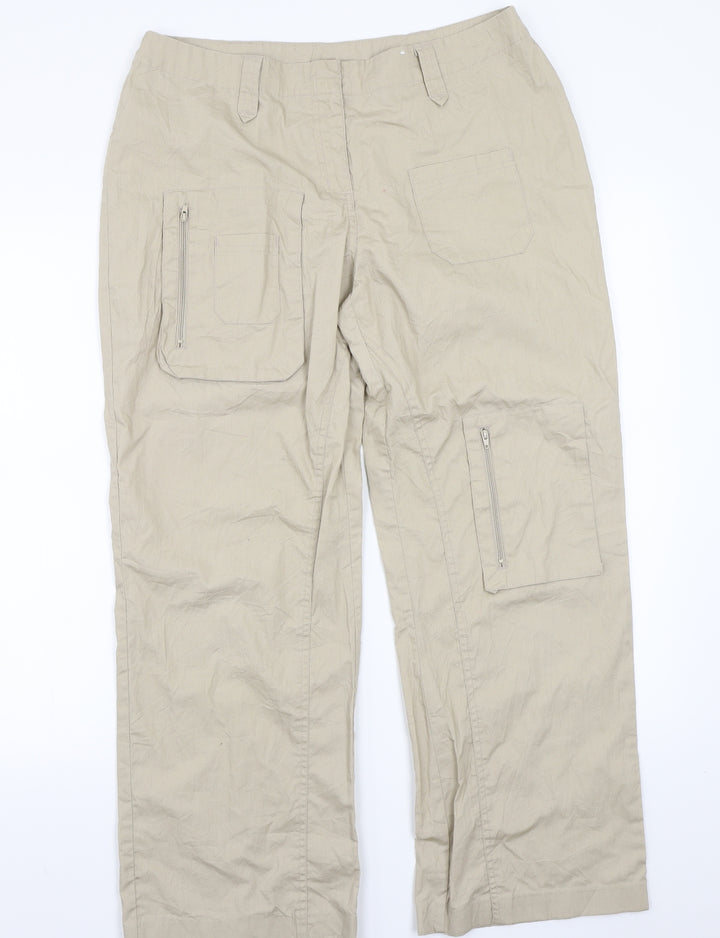 Joie de Vivre Womens Beige   Trousers  Size 14 L25 in