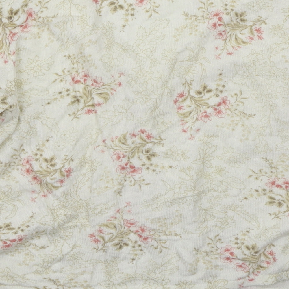 Marks and Spencer Womens White Floral  Cardigan Jumper Size 14