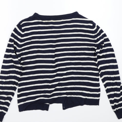 Primark Womens Blue Striped  Cardigan Jumper Size 14