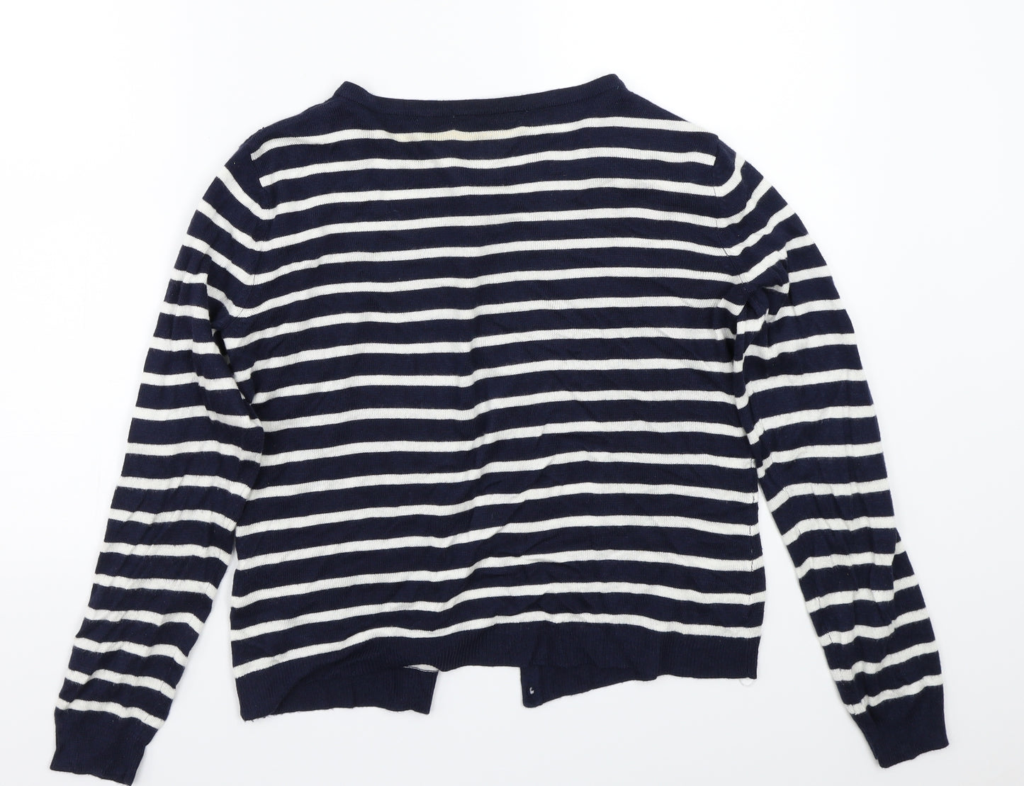 Primark Womens Blue Striped  Cardigan Jumper Size 14